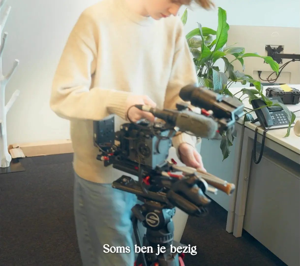 Camera opbouwen op kantoor